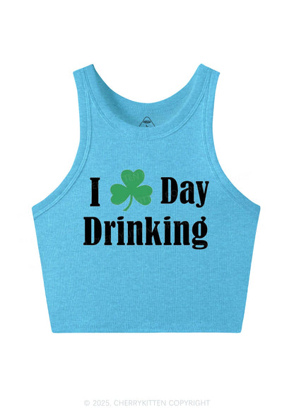 I Love Day Drinking St Patricks Y2K Crop Tank Top Cherrykitten