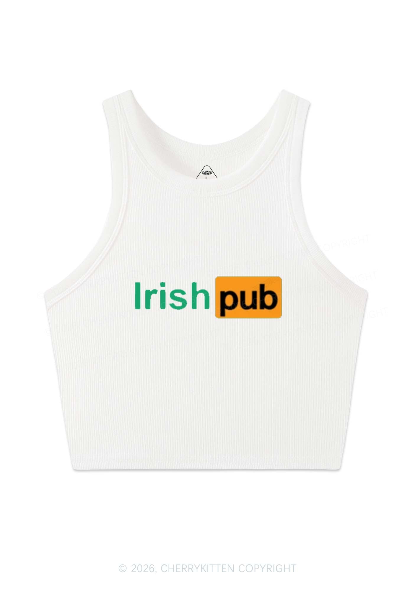 Irish Pub St Patricks Y2K Crop Tank Top Cherrykitten