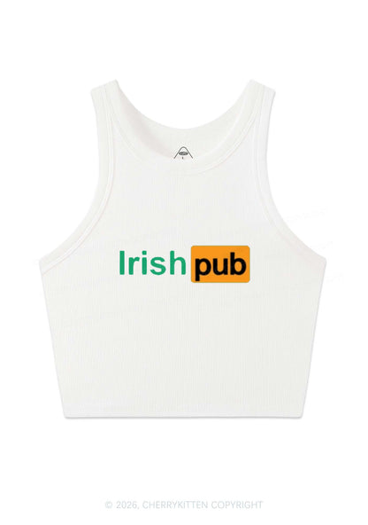 Irish Pub St Patricks Y2K Crop Tank Top Cherrykitten