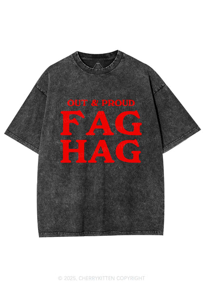 Fag Hag Pride Y2K Shirts Washed Tee Cherrykitten