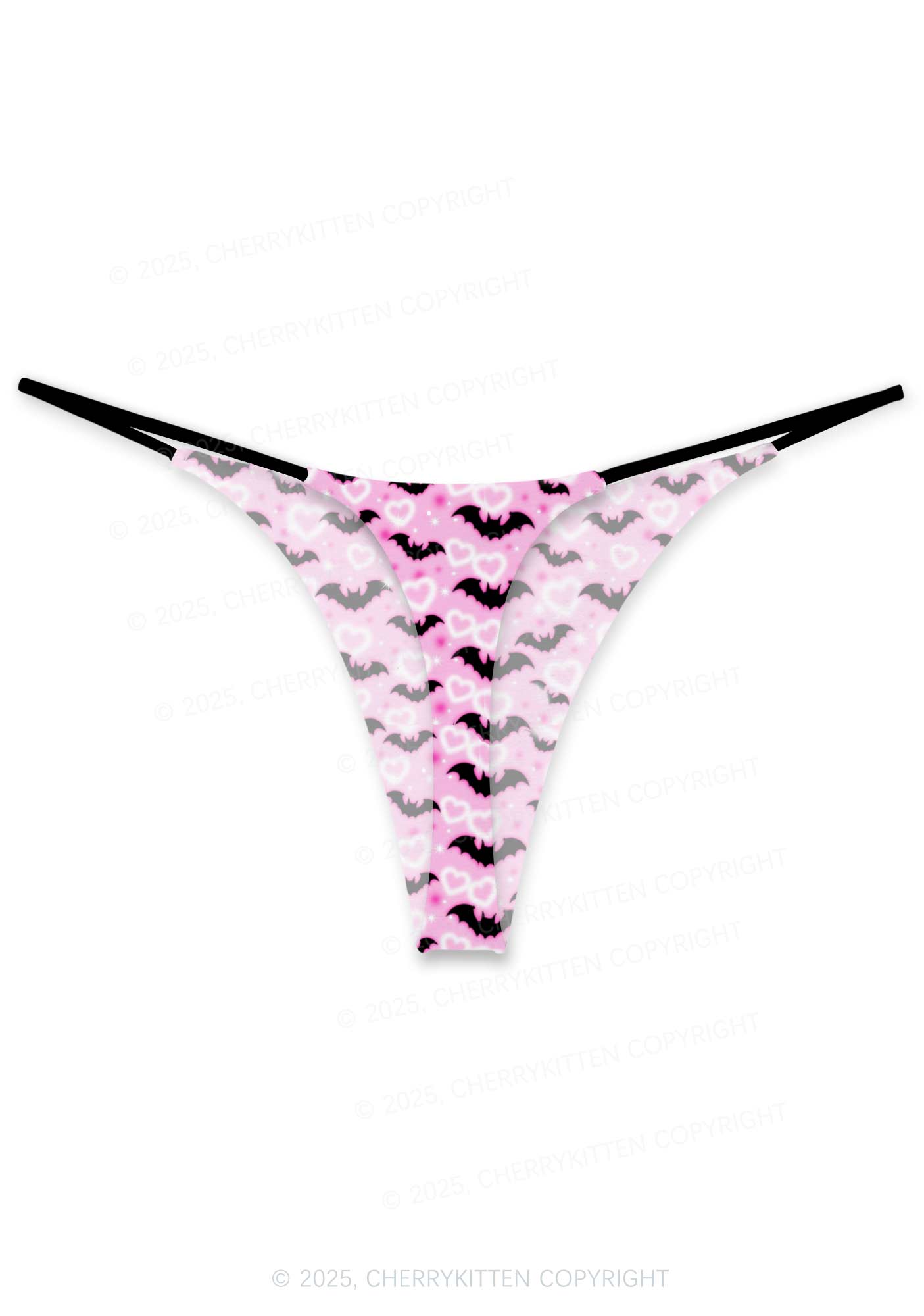 Bat Princess Valentine's Day Y2K Print Couples Thong Set Cherrykitten