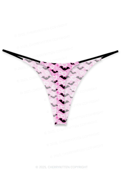 Bat Princess Valentine's Day Y2K Print Couples Thong Set Cherrykitten
