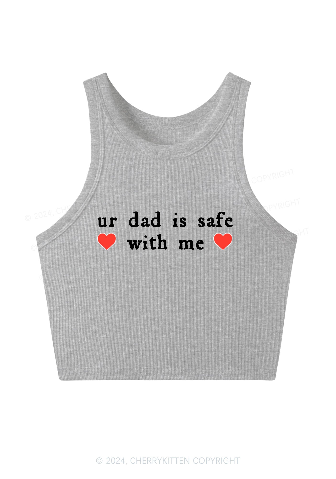 Ur Dad Is Safe With Me Y2K Crop Tank Top Cherrykitten