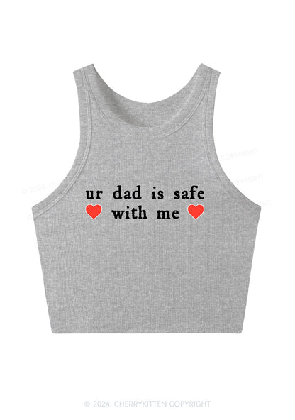 Ur Dad Is Safe With Me Y2K Crop Tank Top Cherrykitten