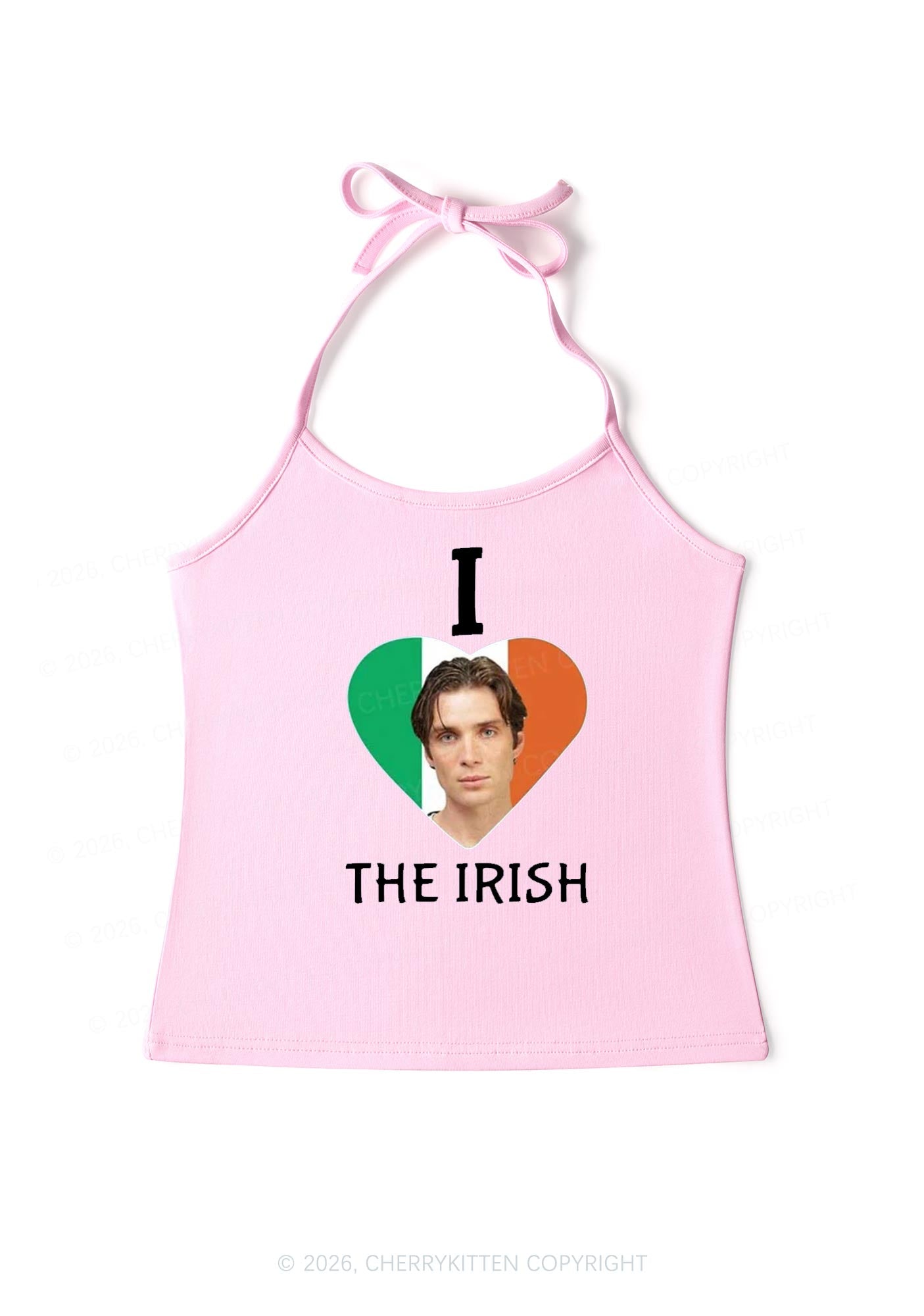 I Love The Irish Custom Photo St Patricks Y2K Halter Neck Cami Cherrykitten