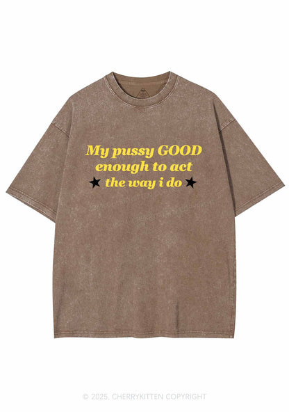 Good Enough To Act Y2K Shirts Washed Tee Cherrykitten