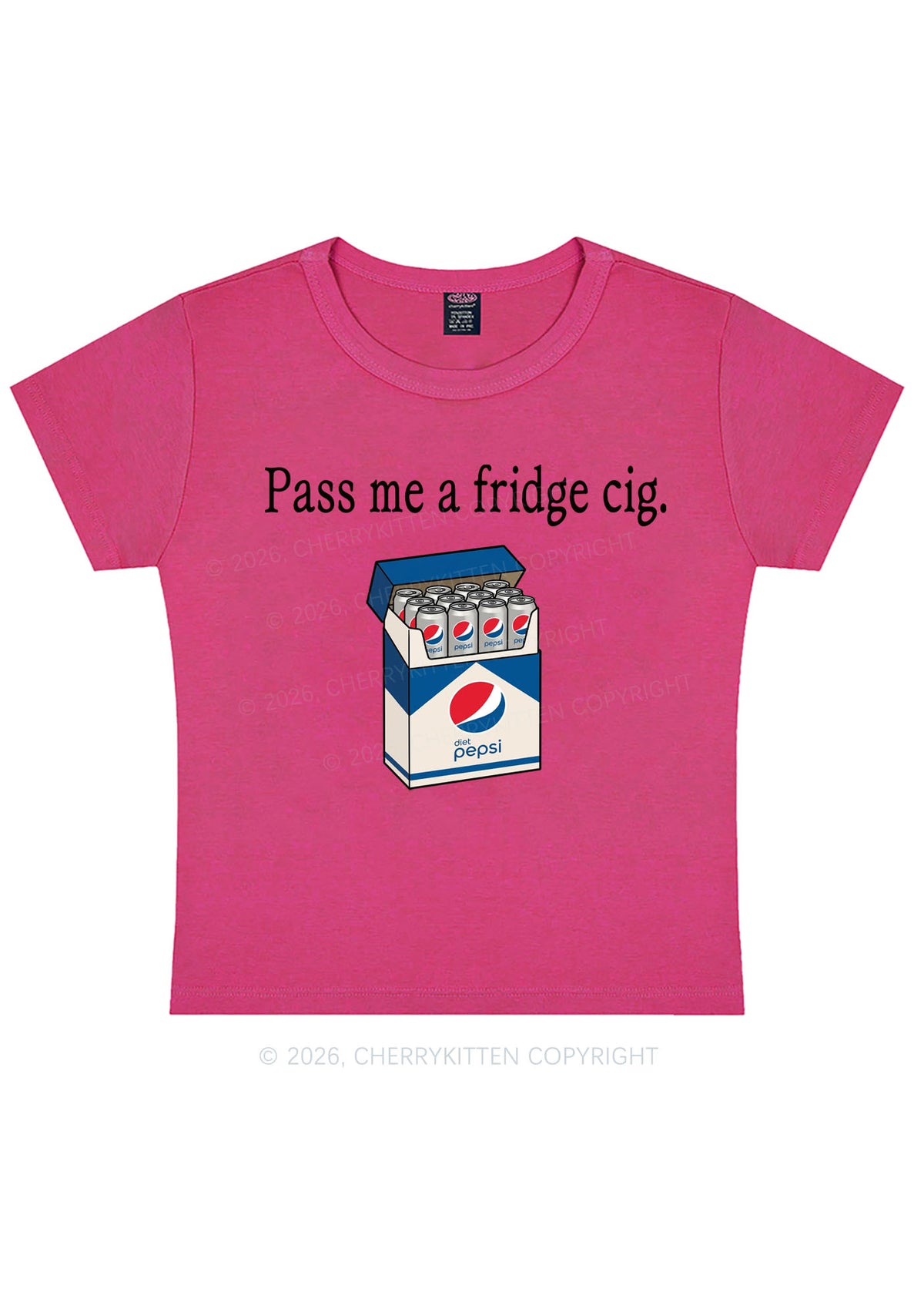 Pass Me A Fridge Cig Blue Drinks Y2K Baby Tee Cherrykitten