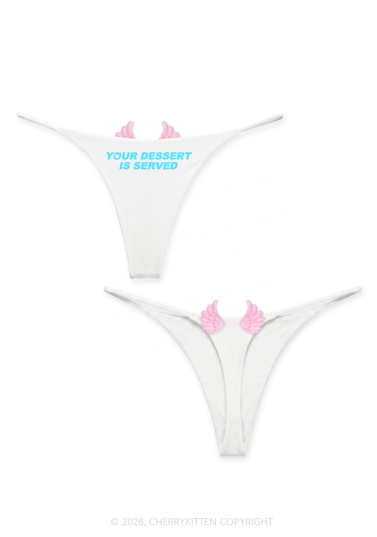 Your Dessert Is Served Y2K Goth Angel Wings Bikini String Thong Cherrykitten