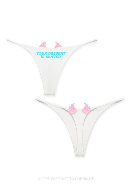Your Dessert Is Served Y2K Goth Angel Wings Bikini String Thong Cherrykitten