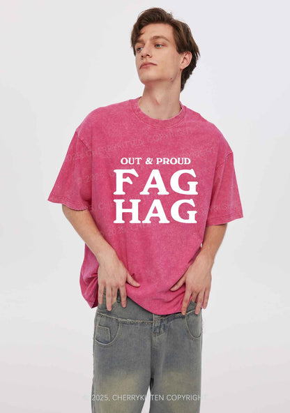Fag Hag Pride Y2K Shirts Washed Tee Cherrykitten