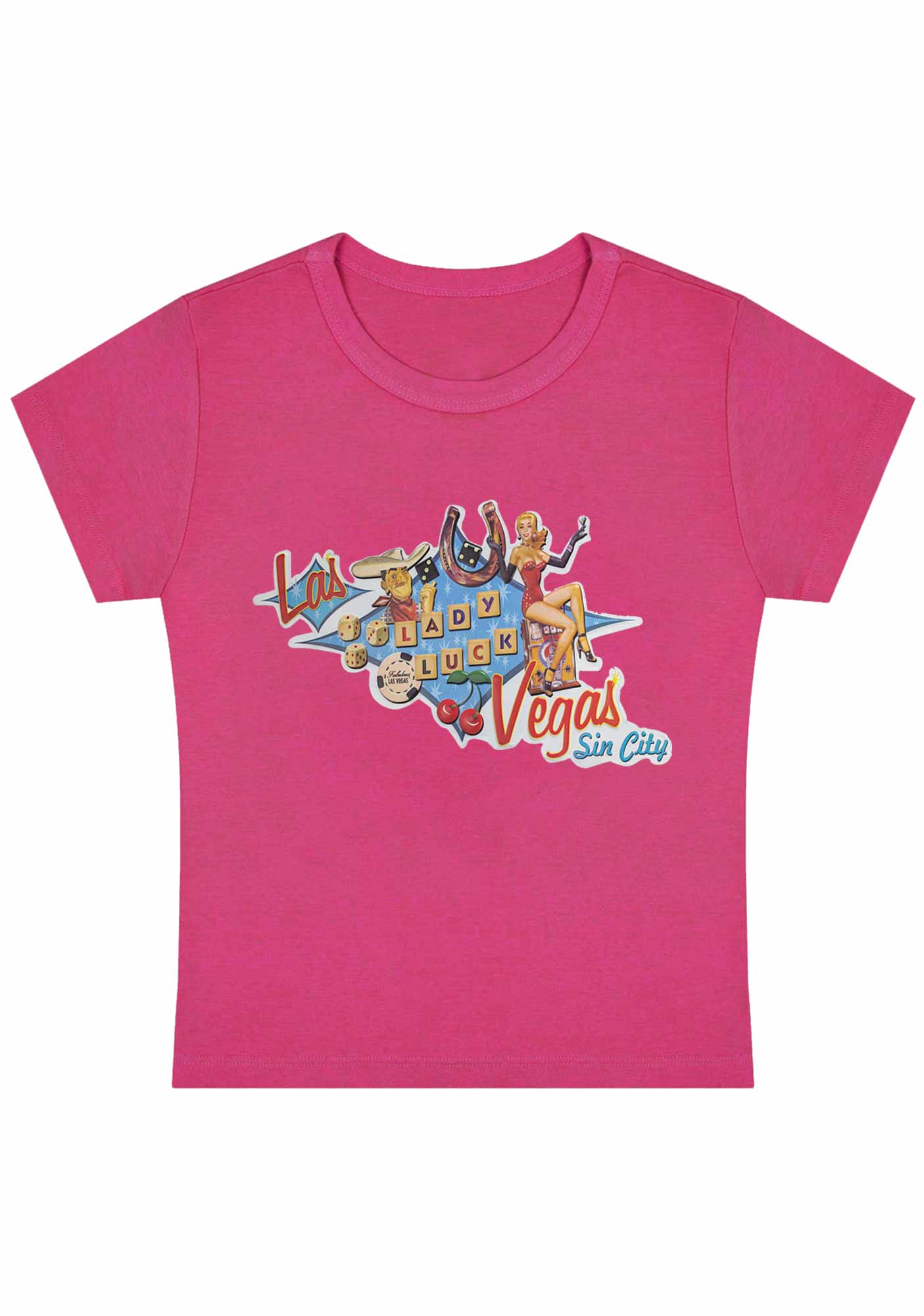 Curvy Las Vegas Sin City Lady Luck Baby Tee