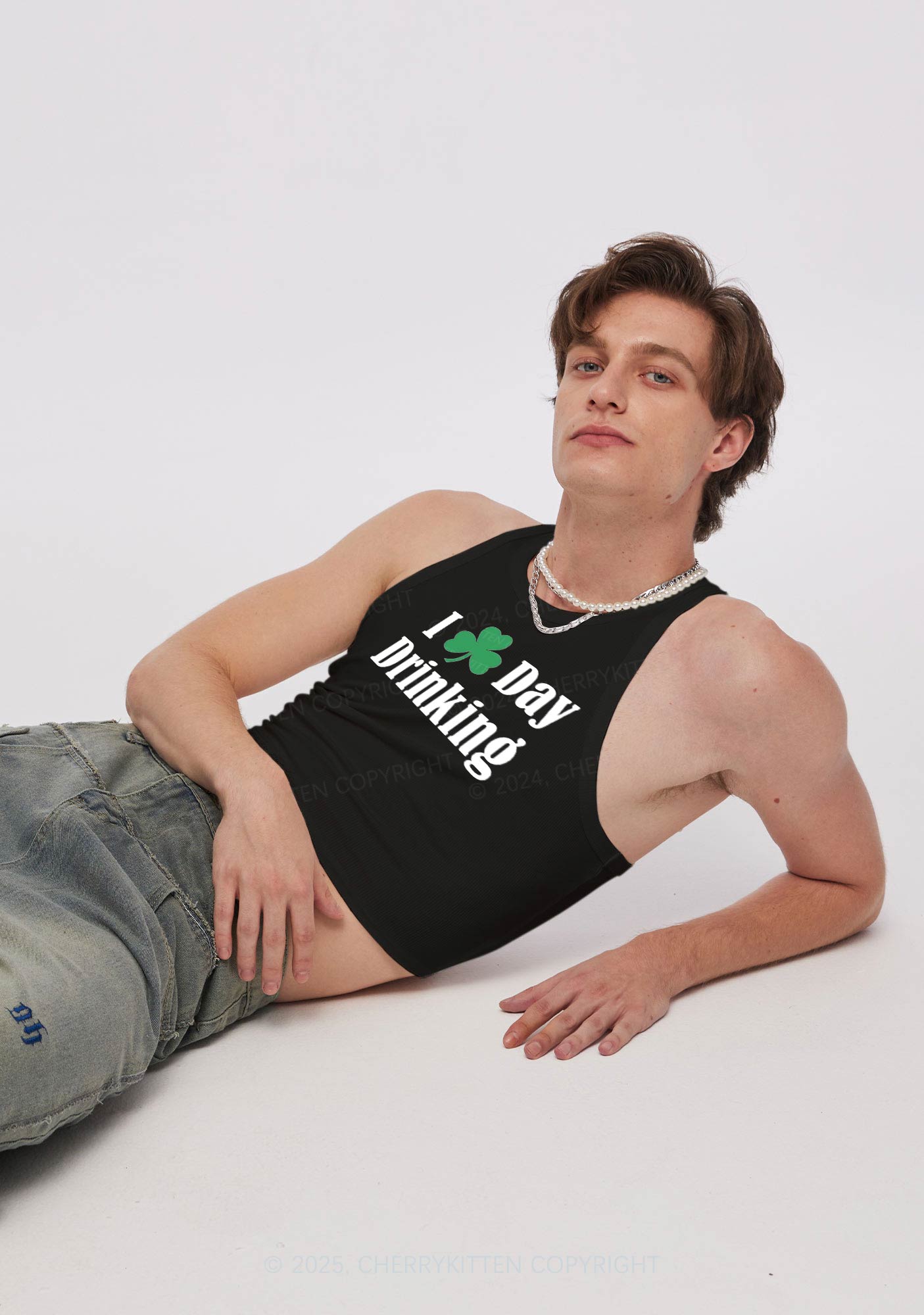 I Love Day Drinking St Patricks Y2K Crop Tank Top Cherrykitten