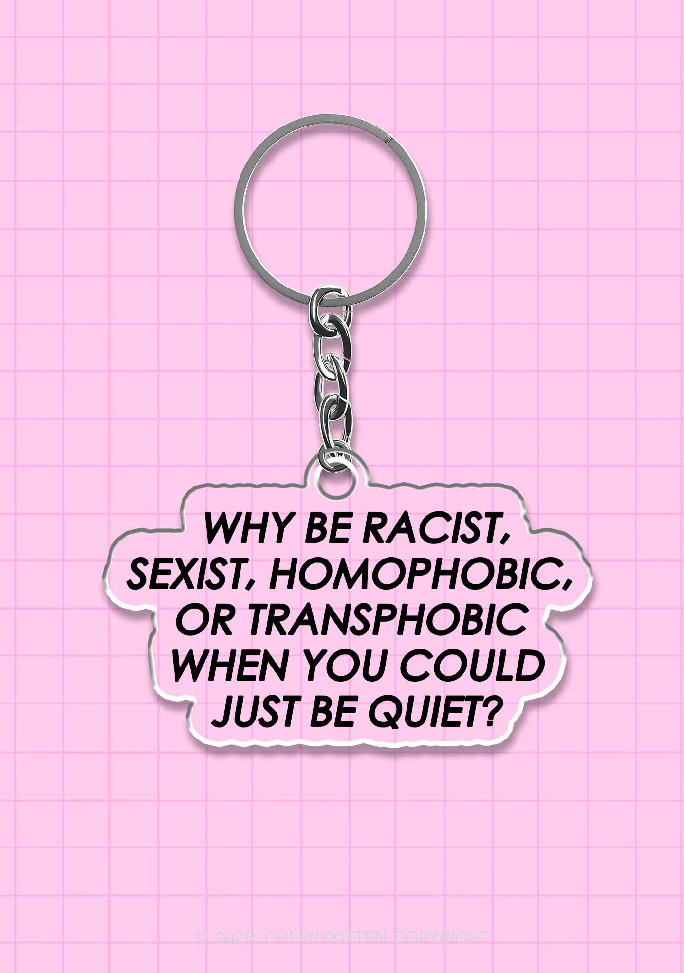 Why Be Homophobic Or Transphobic Pride 1Pc Y2K Keychain Cherrykitten