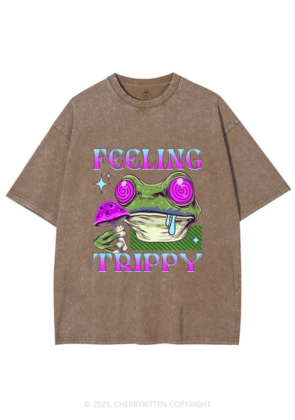 Frog Feeling Trippy Y2K Washed Tee Cherrykitten