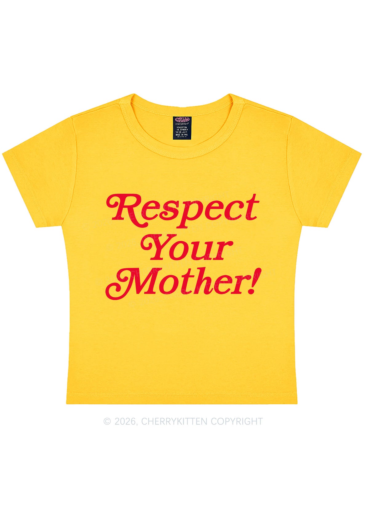 Respect Your Mother Y2K Baby Tee Cherrykitten