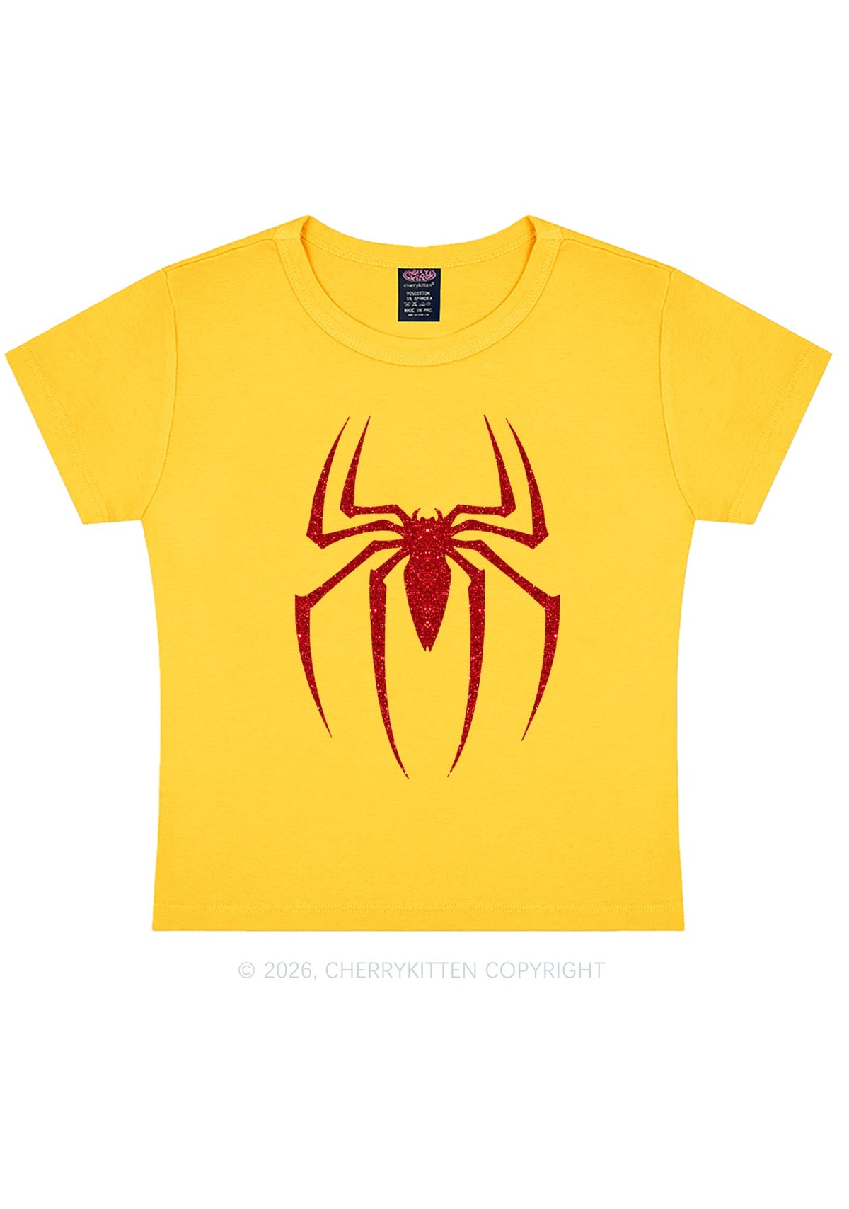 Glitter Spider Y2K Baby Tee Cherrykitten