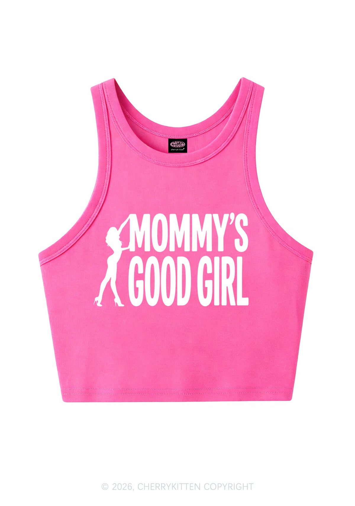 Mommys Good Girl Y2K Crop Tank Top Cherrykitten