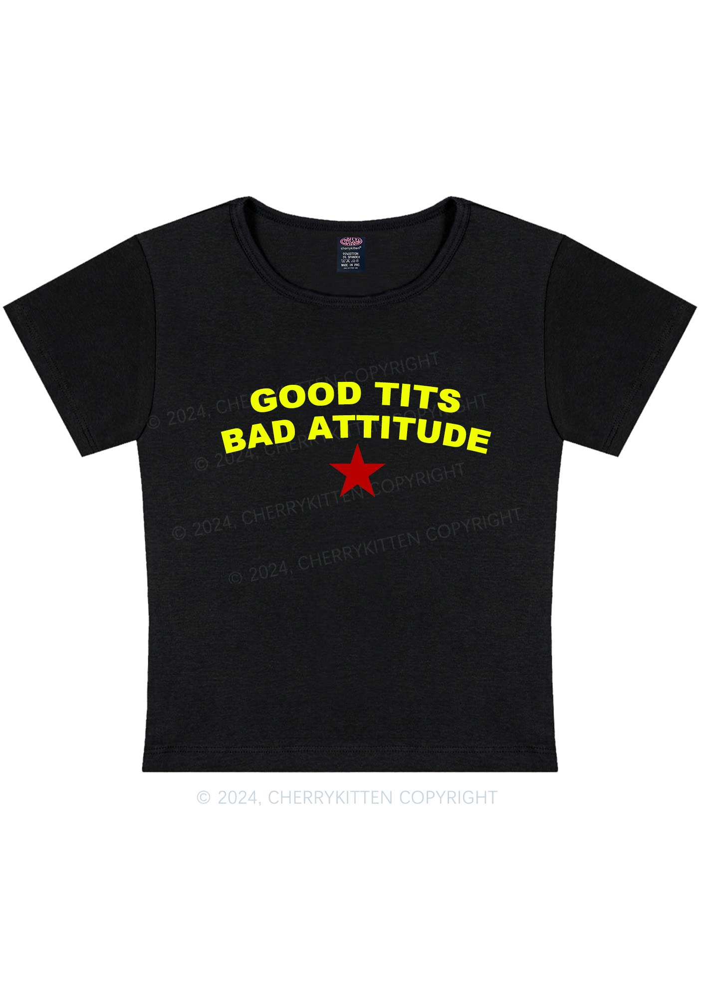 Bad Attitude Y2K Baby Tee Cherrykitten