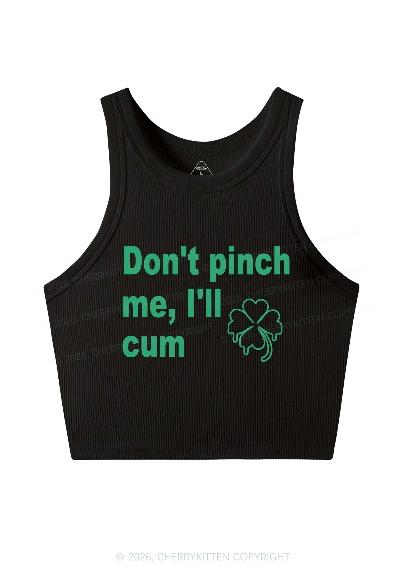 Dont Pinch Me St Patricks Y2K Crop Tank Top Cherrykitten