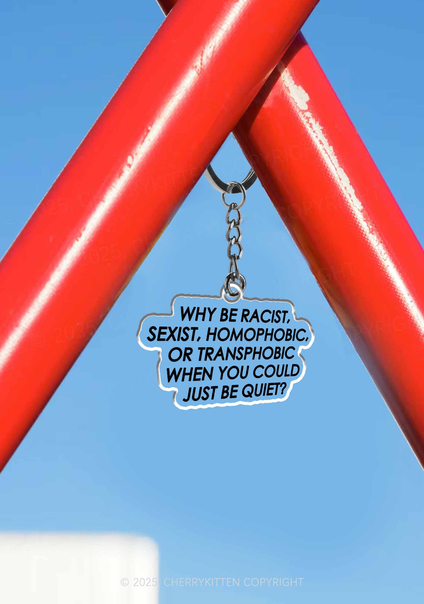 Why Be Homophobic Or Transphobic Pride 1Pc Y2K Keychain Cherrykitten