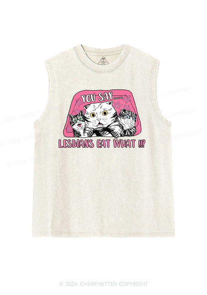 You Say Lesbians Eat Y2K Washed Tank Cherrykitten