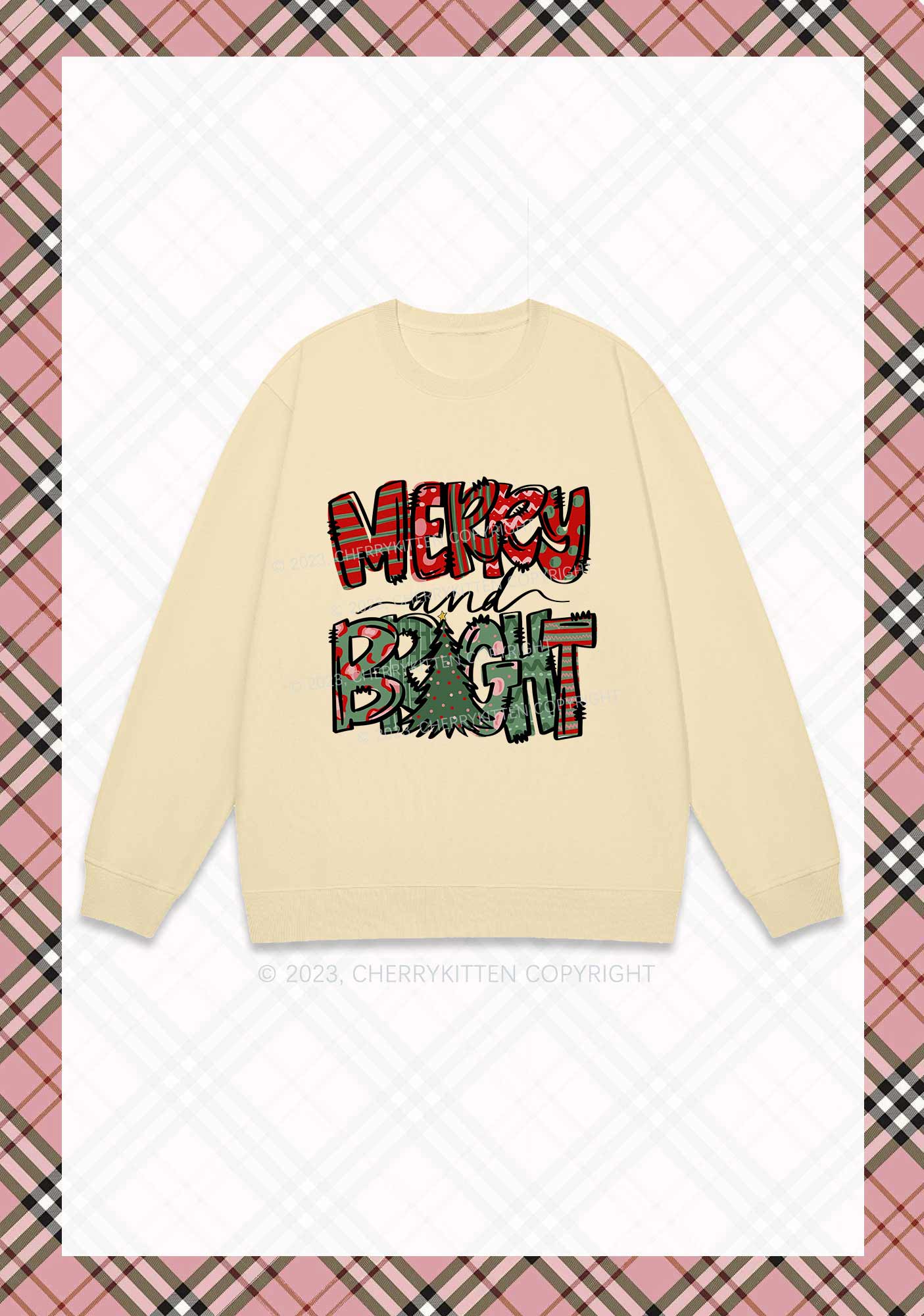 Merry And Bright Christmas Y2K Sweatshirt Cherrykitten