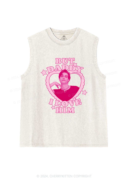 Custom I Love Him Photo Y2K Valentine's Day Washed Tank Cherrykitten