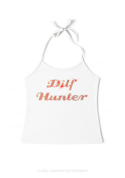 Rhinestone Green Hunter Y2K Halter Neck Cami Cherrykitten