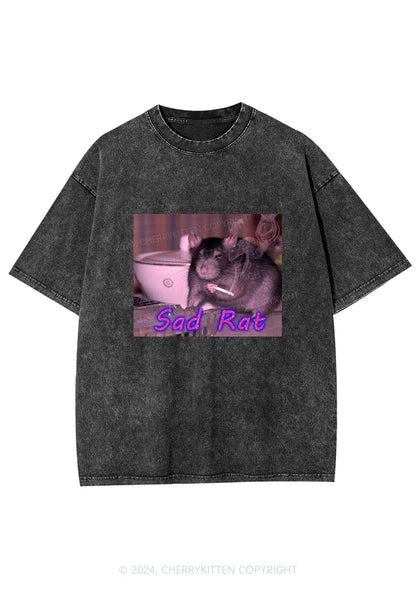 Sad Rat Y2K Washed Tee Cherrykitten
