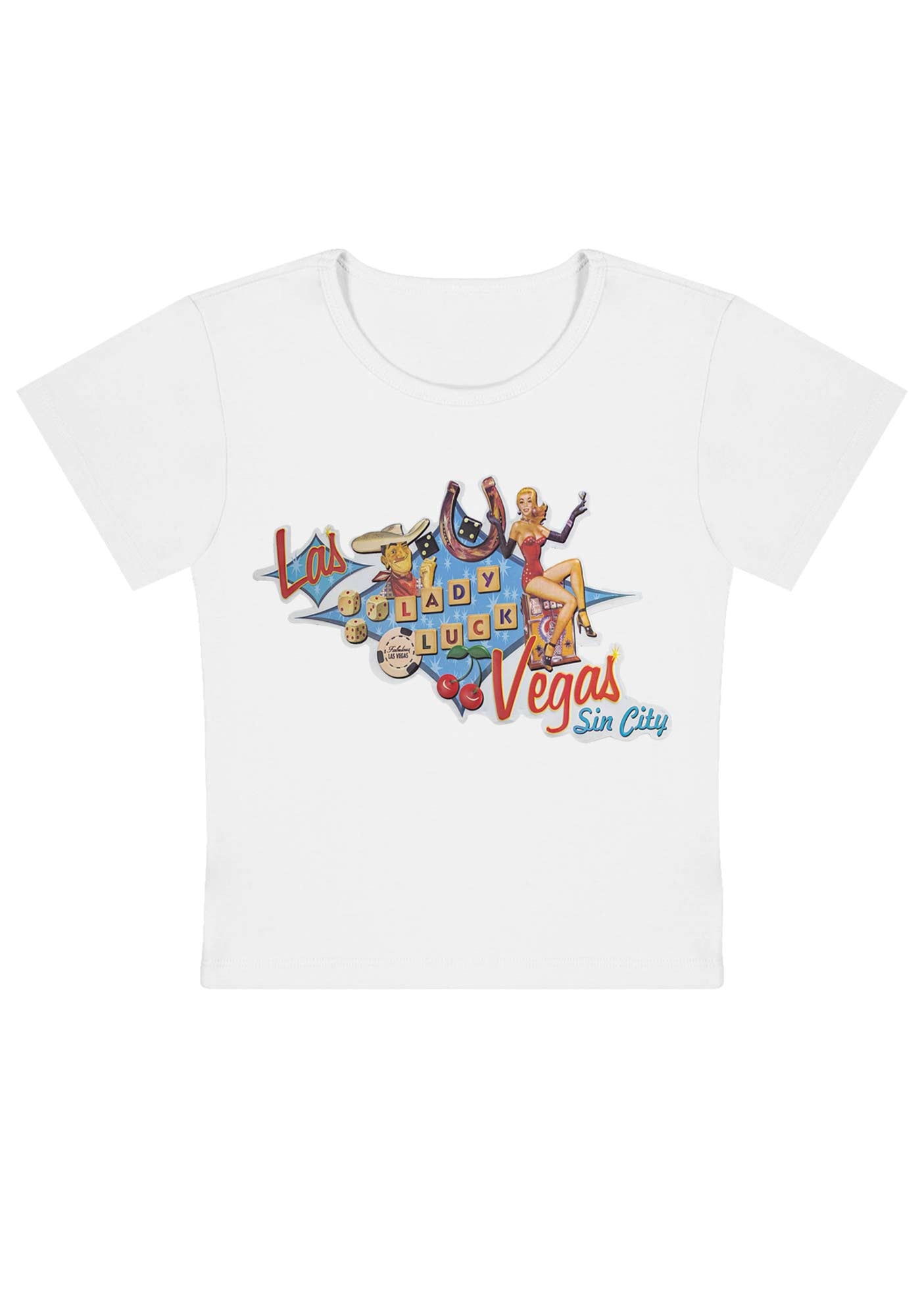 Curvy Las Vegas Sin City Lady Luck Baby Tee