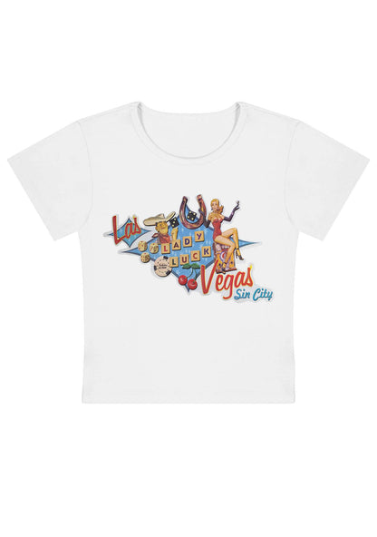 Curvy Las Vegas Sin City Lady Luck Baby Tee