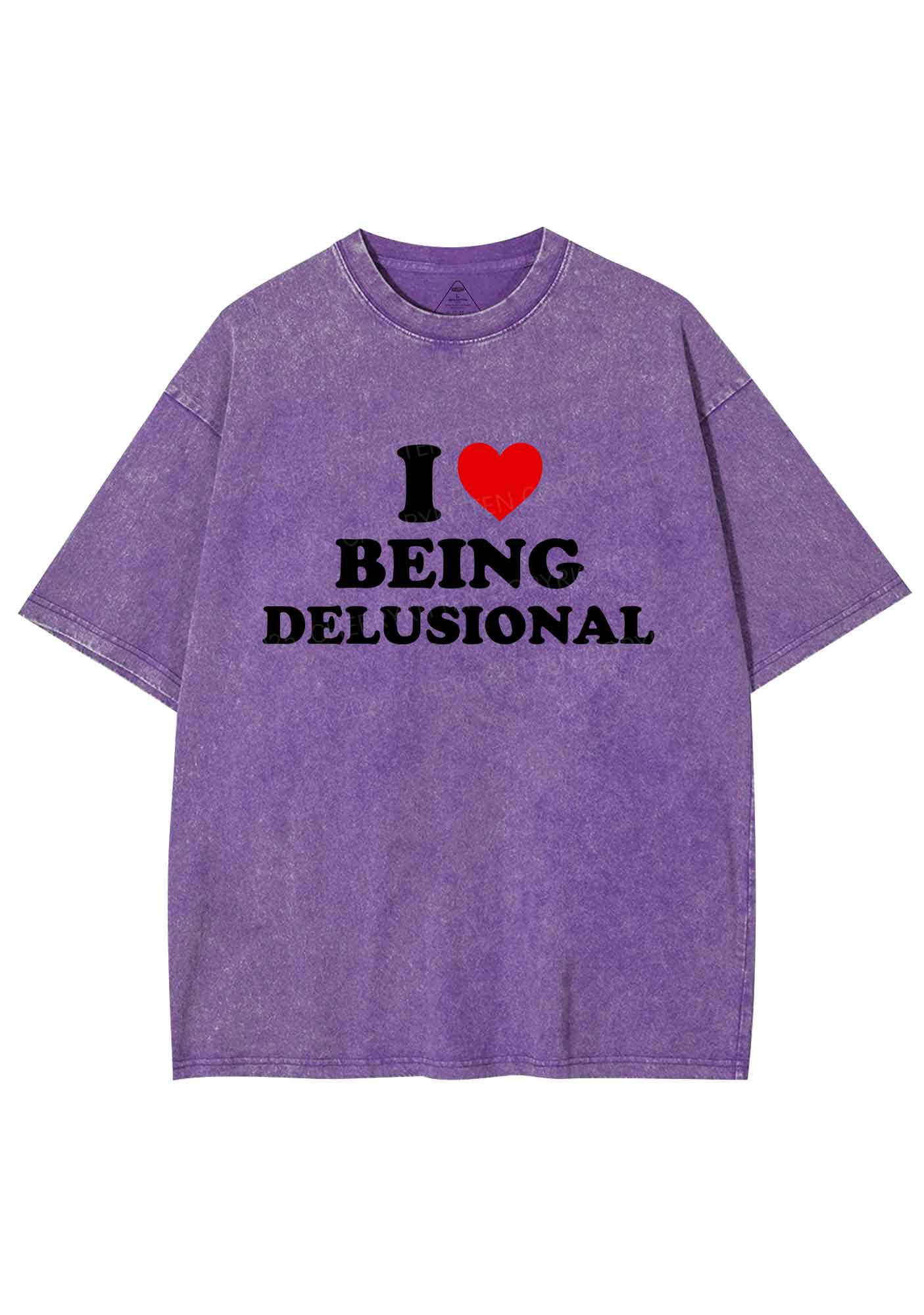 I Love Being Delusional Y2K Shirts Washed Tee Cherrykitten