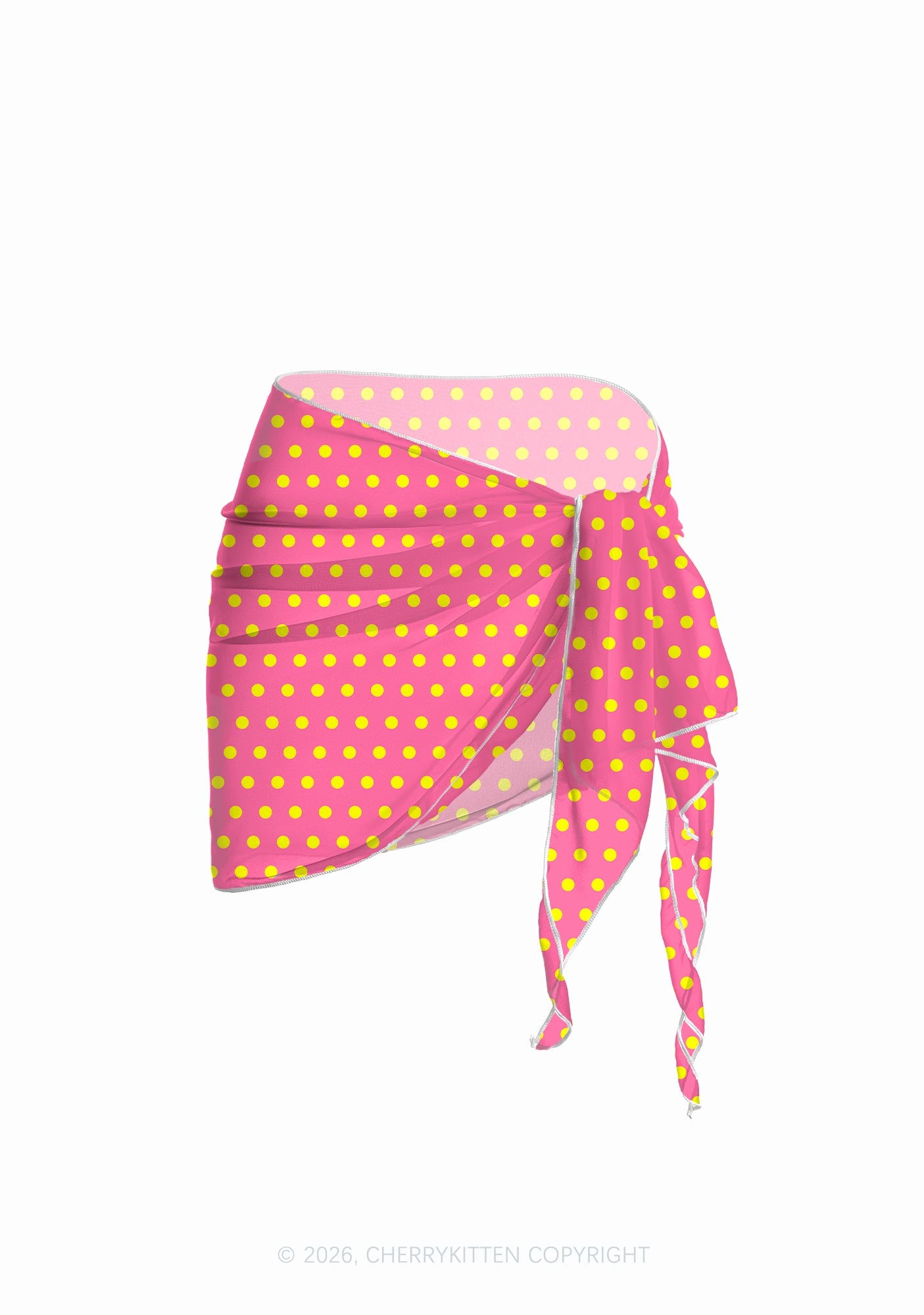 Yellow Dots On Pink Y2K Print Bikini Set Cherrykitten