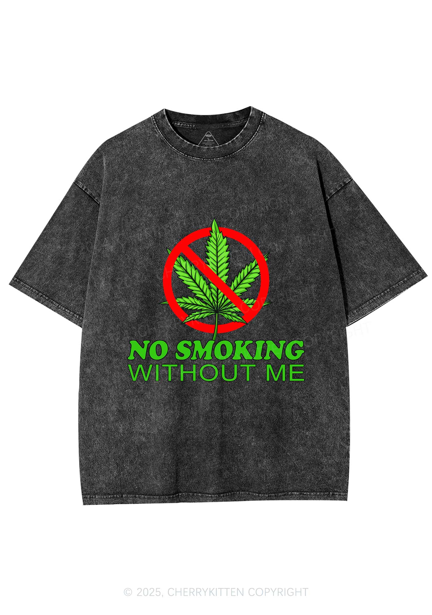 No Smoking Without Me Y2K Shirts Washed Tee Cherrykitten