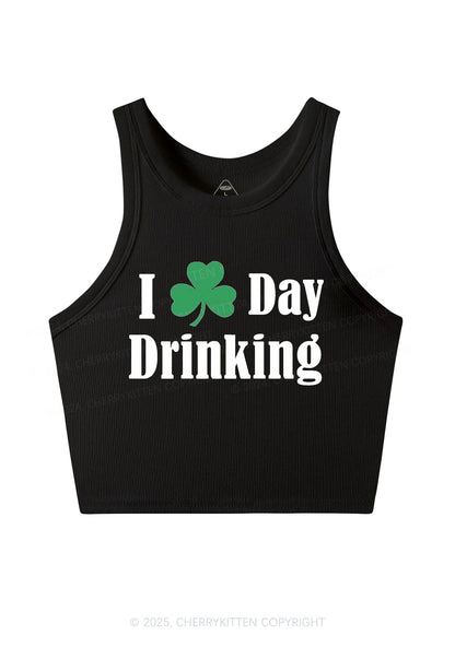 I Love Day Drinking St Patricks Y2K Crop Tank Top Cherrykitten