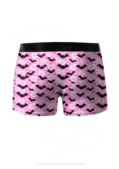 Bat Princess Valentine's Day Y2K Print Couples Boxer Thong Set Cherrykitten