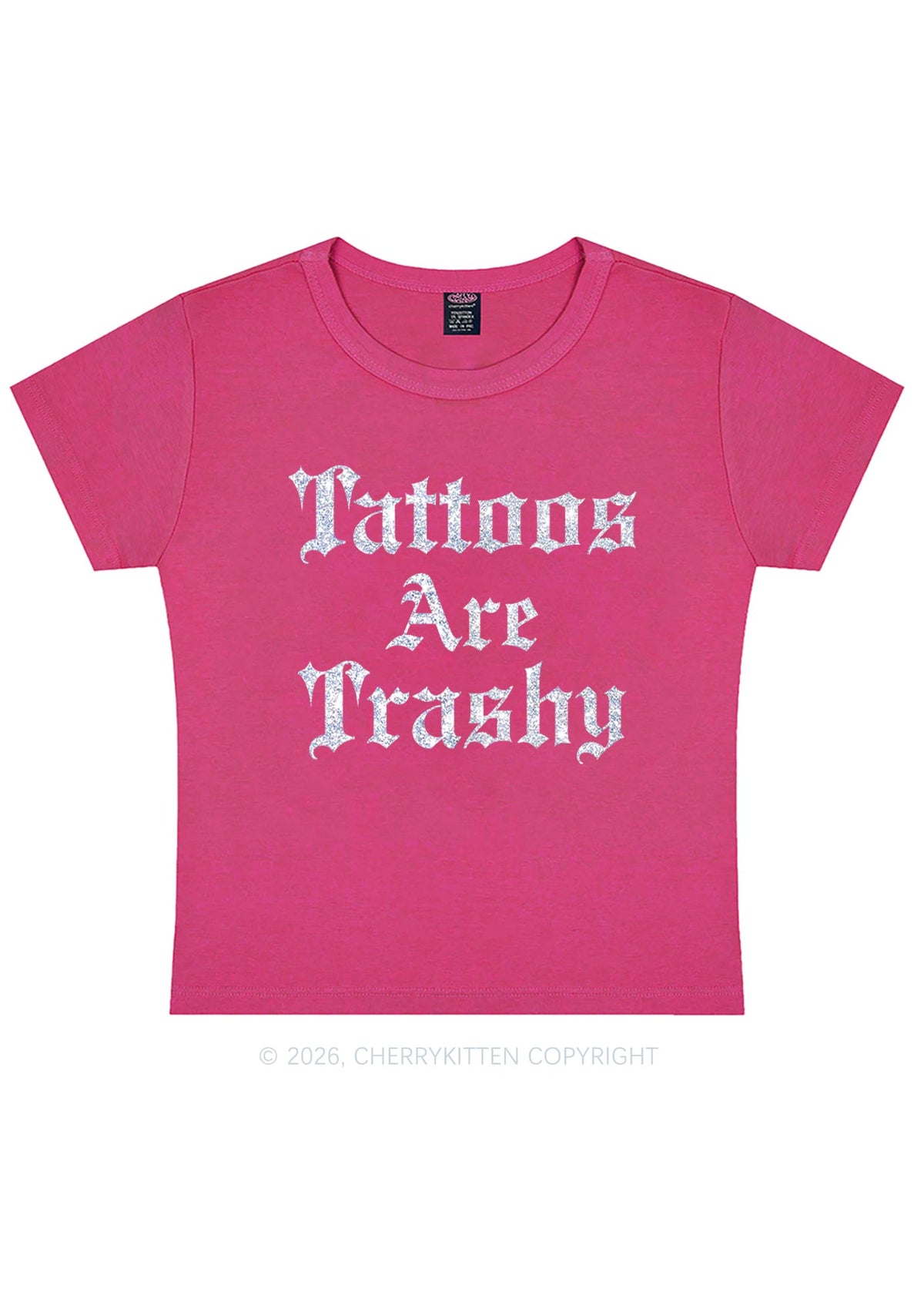 Glitter Tattoos Are Trashy Y2K Baby Tee Cherrykitten
