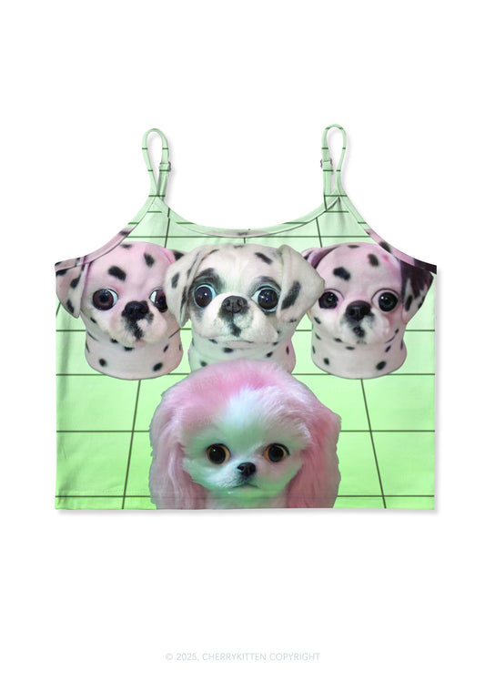 Pink Puppy Y2K Print Cami Crop Top Cherrykitten