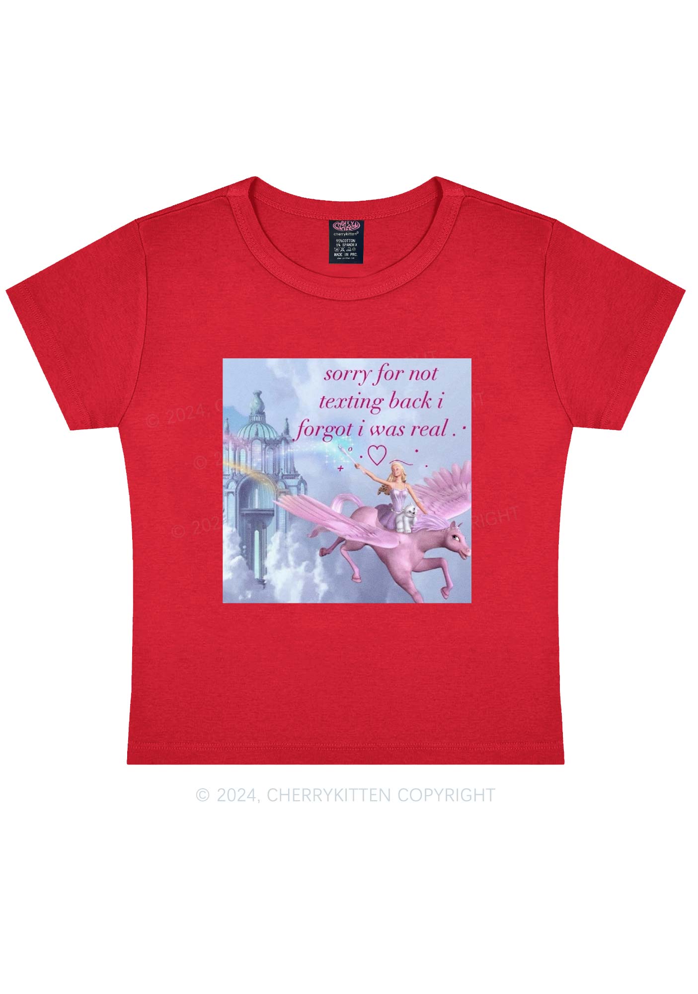 Sorry For Not Texting Back Y2K Baby Tee Cherrykitten