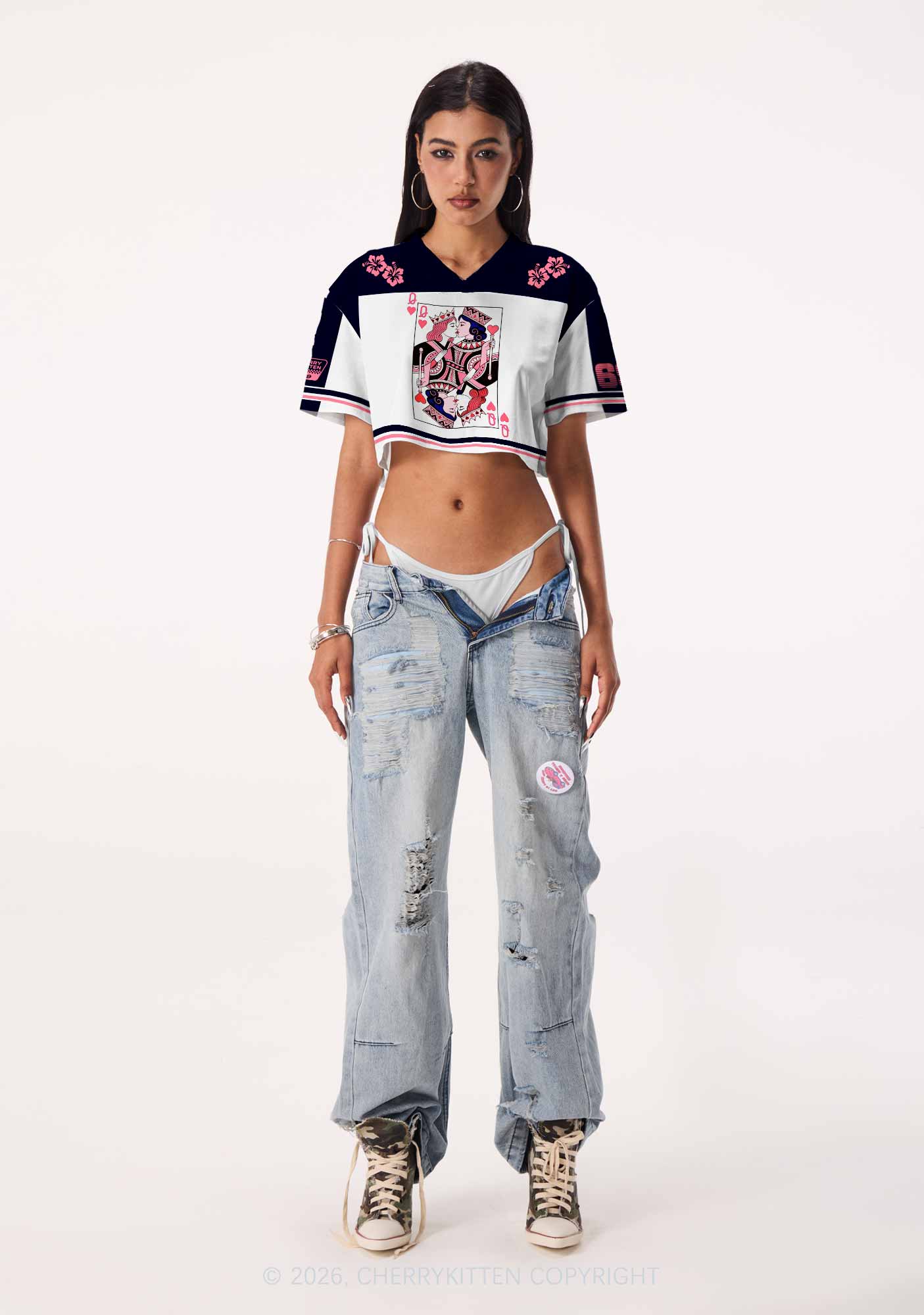 Queens Kissing Pride Y2K Crop Sport Jersey Shirts Cherrykitten
