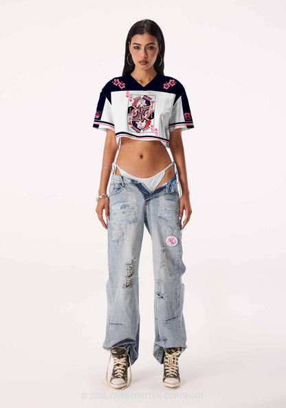 Queens Kissing Pride Y2K Crop Sport Jersey Shirts Cherrykitten