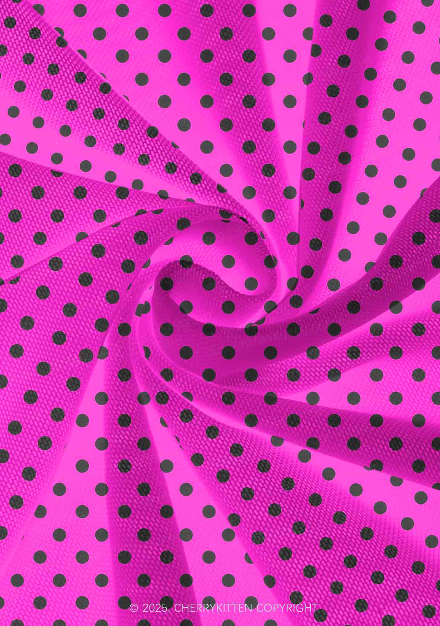 Black Dots On Pink Valentine's Day Y2K Print Mini Layered Skirt Cherrykitten