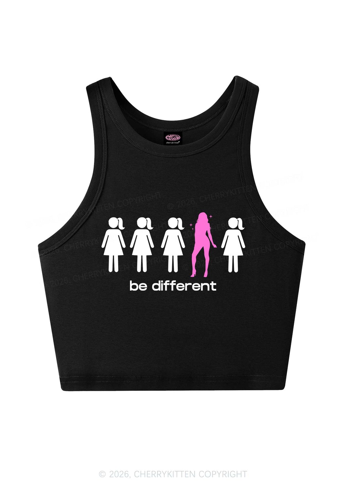 Be Different Girl Y2K Crop Tank Top Cherrykitten