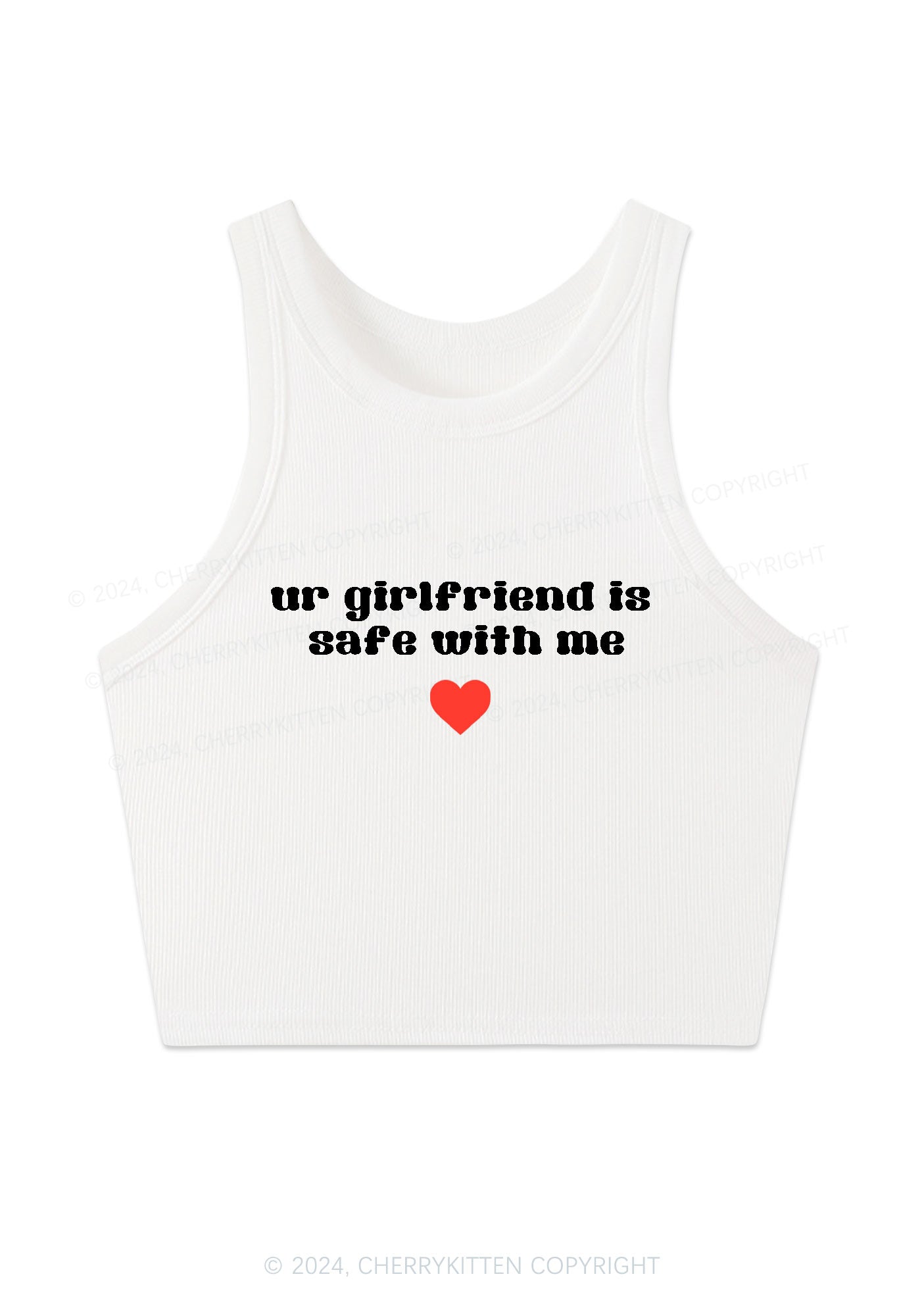 Ur Girlfriend Is Safe With Me Y2K Crop Tank Top Cherrykitten