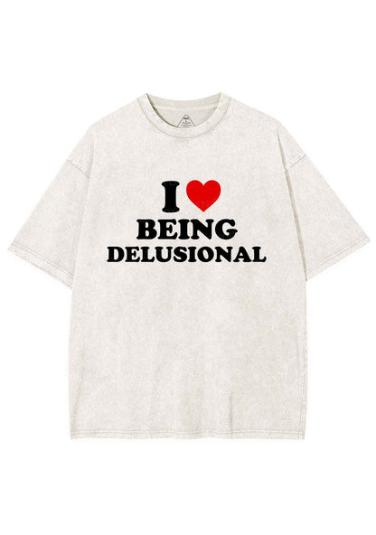 I Love Being Delusional Y2K Shirts Washed Tee Cherrykitten