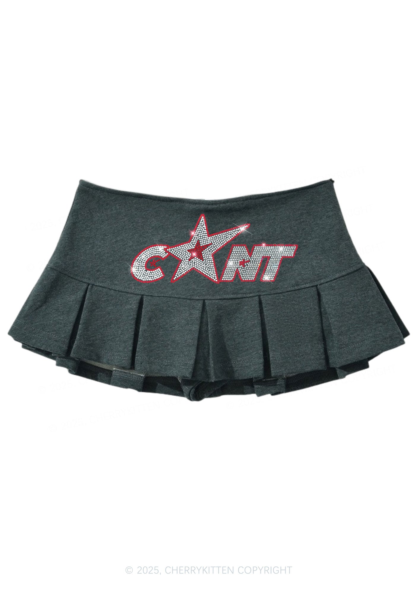 Rhinestone Star Cxxt Y2K Mini Pleated Skirts Cherrykitten