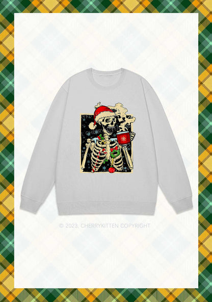 Merry Christmas Skeleton Y2K Sweatshirt Cherrykitten