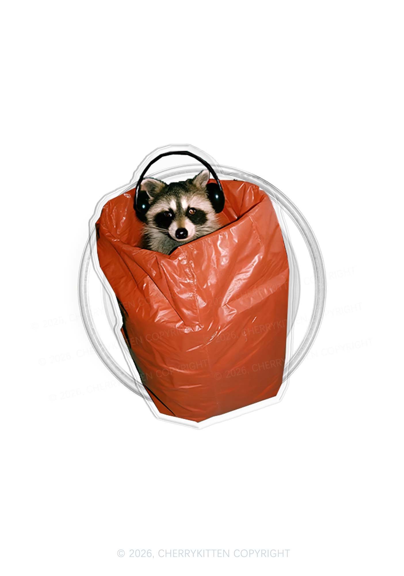 Raccoon With Headphones Y2K Magnetic Phone Grip Holder Cherrykitten