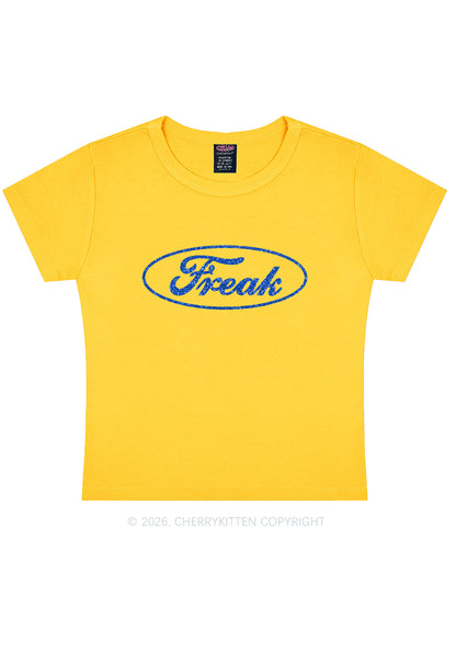 Glitter Oval Freak Y2K Baby Tee Cherrykitten
