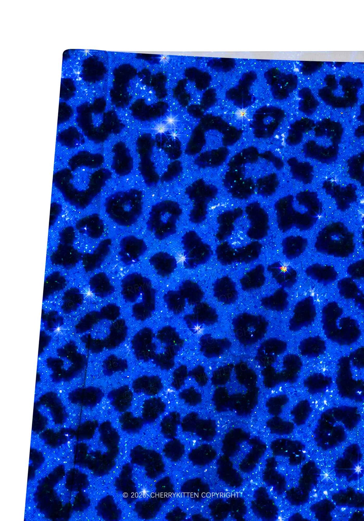 Royal Blue Leopard Y2K Print Gym Shorts Cherrykitten